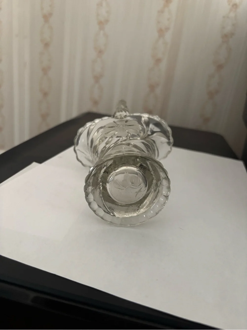 Clear Glass Flower Basket Decorative Vase